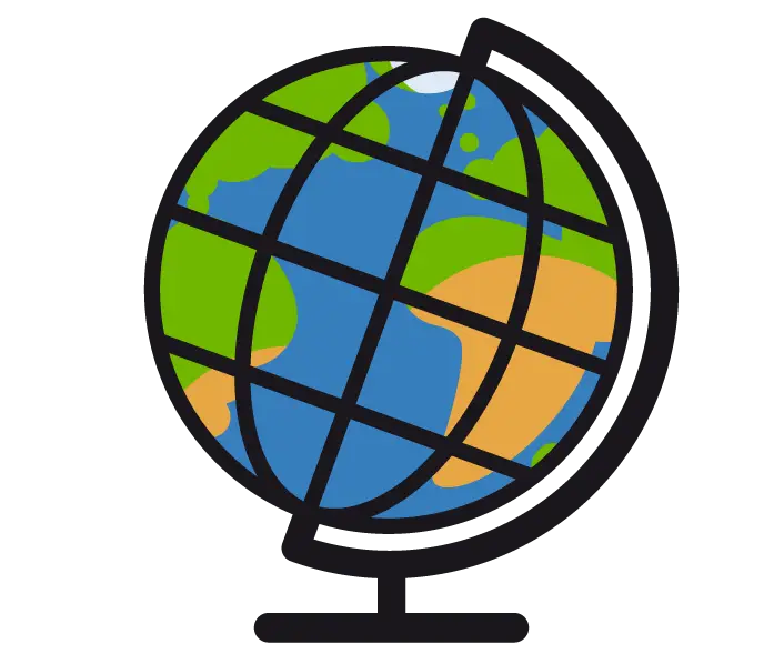 Globus mit farbenfroher Darstellung der Kontinente und Ozeane, ideal für Bildungsinhalte über Geografie und Erdkunde.